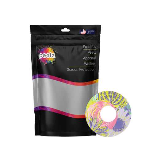 Neon Floral Patch+ Tape Designed for the FreeStyle Libre 3 - Pump Peelz