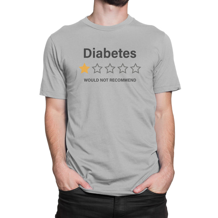 Diabetes 1 Out Of 5 Stars Mens T-Shirt S / Grey Cotton Shirts