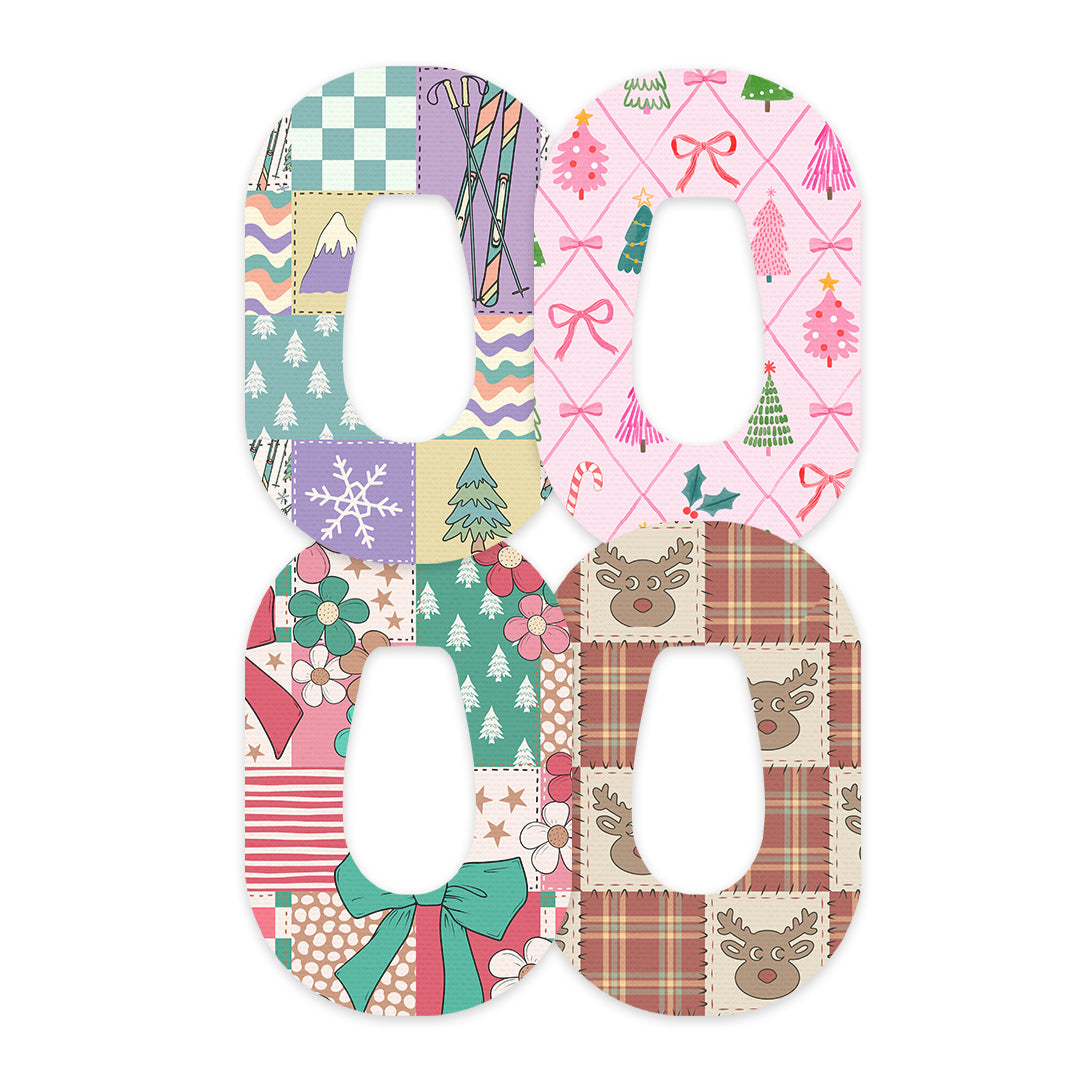 Holiday Patchwork Variety Dexcom G6 Patch Tape - Pump Peelz