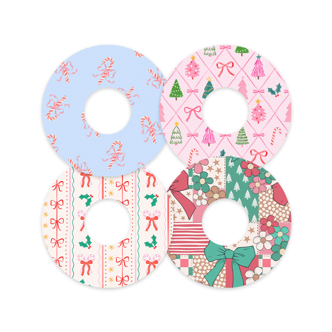 Pretty in Pink Holiday Variety Patch  Tape Designed for the FreeStyle Libre 3 - Pump Peelz
