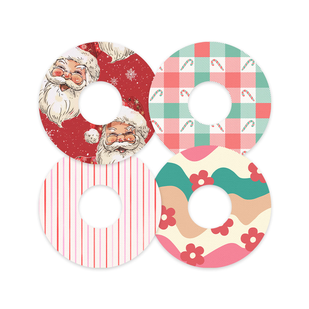 Retro Merry Variety Patch  Tape Designed for the FreeStyle Libre 3 - Pump Peelz