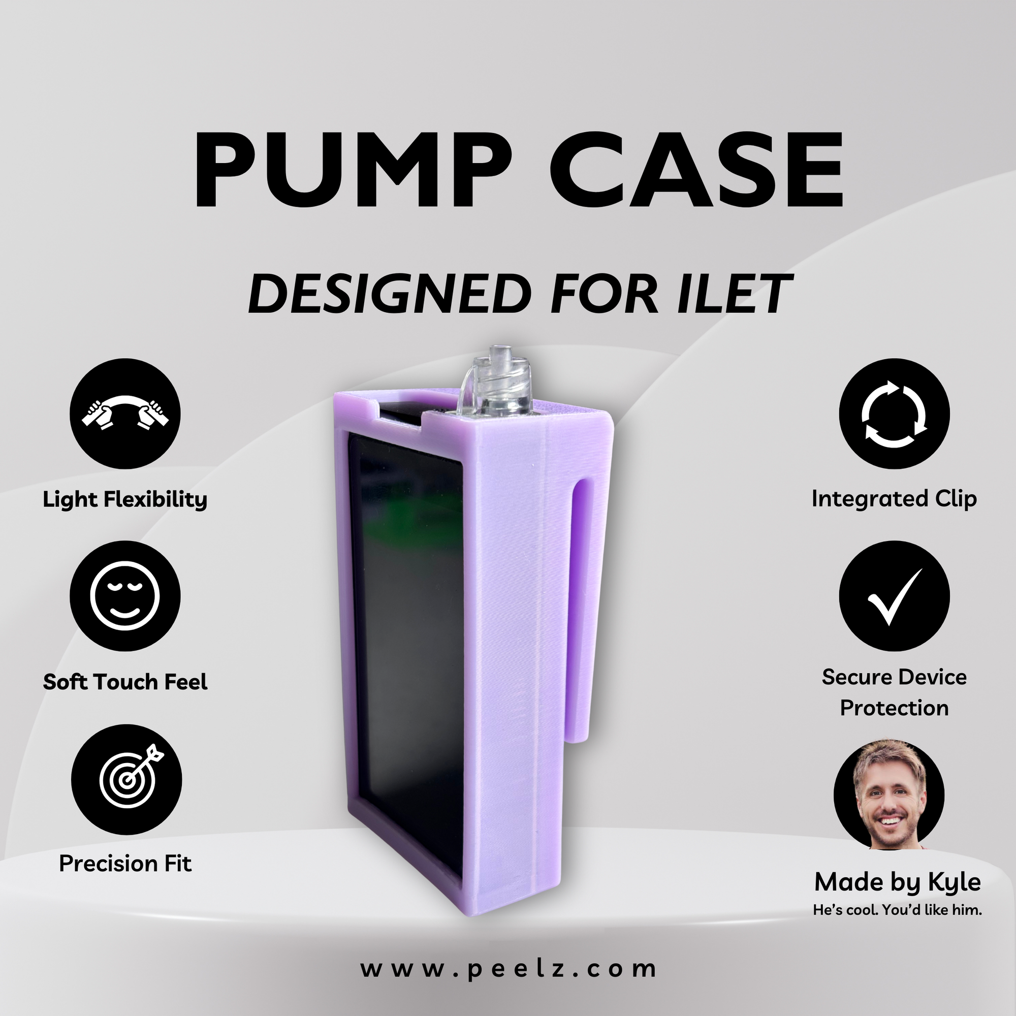 iLet Bionic Pancreas Insulin Pump Case – Soft-Touch Flexible Solid Colors by Pump Peelz