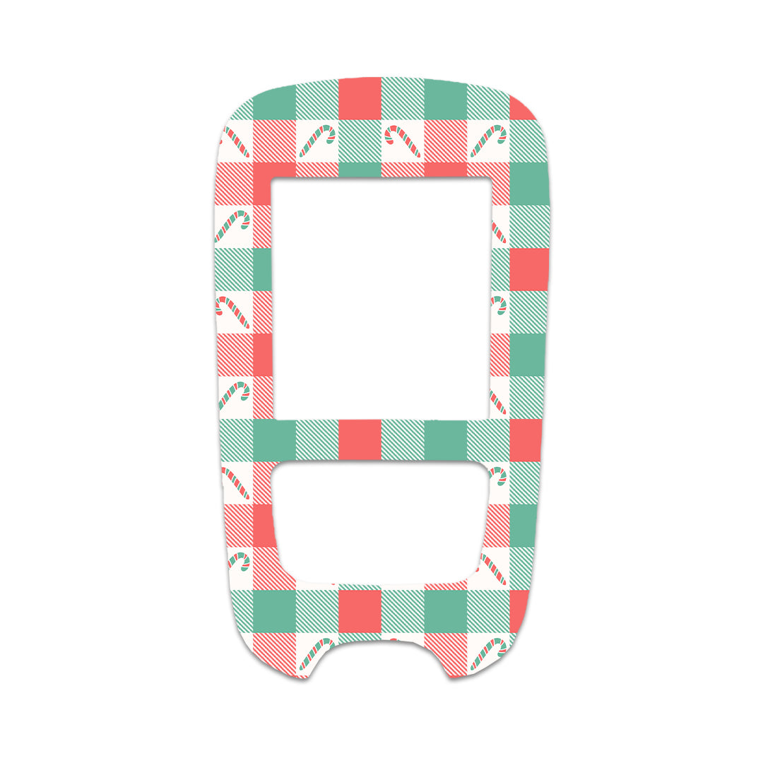 Peppermint Plaid Accu-Chek Guide Glucometer Sticker - Pump Peelz