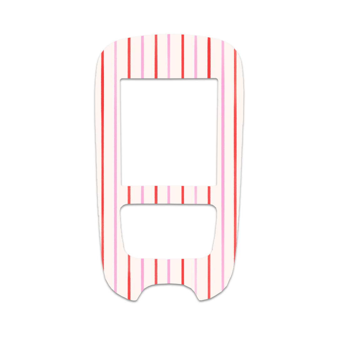 Peppermint Stripes Accu-Chek Guide Glucometer Sticker - Pump Peelz