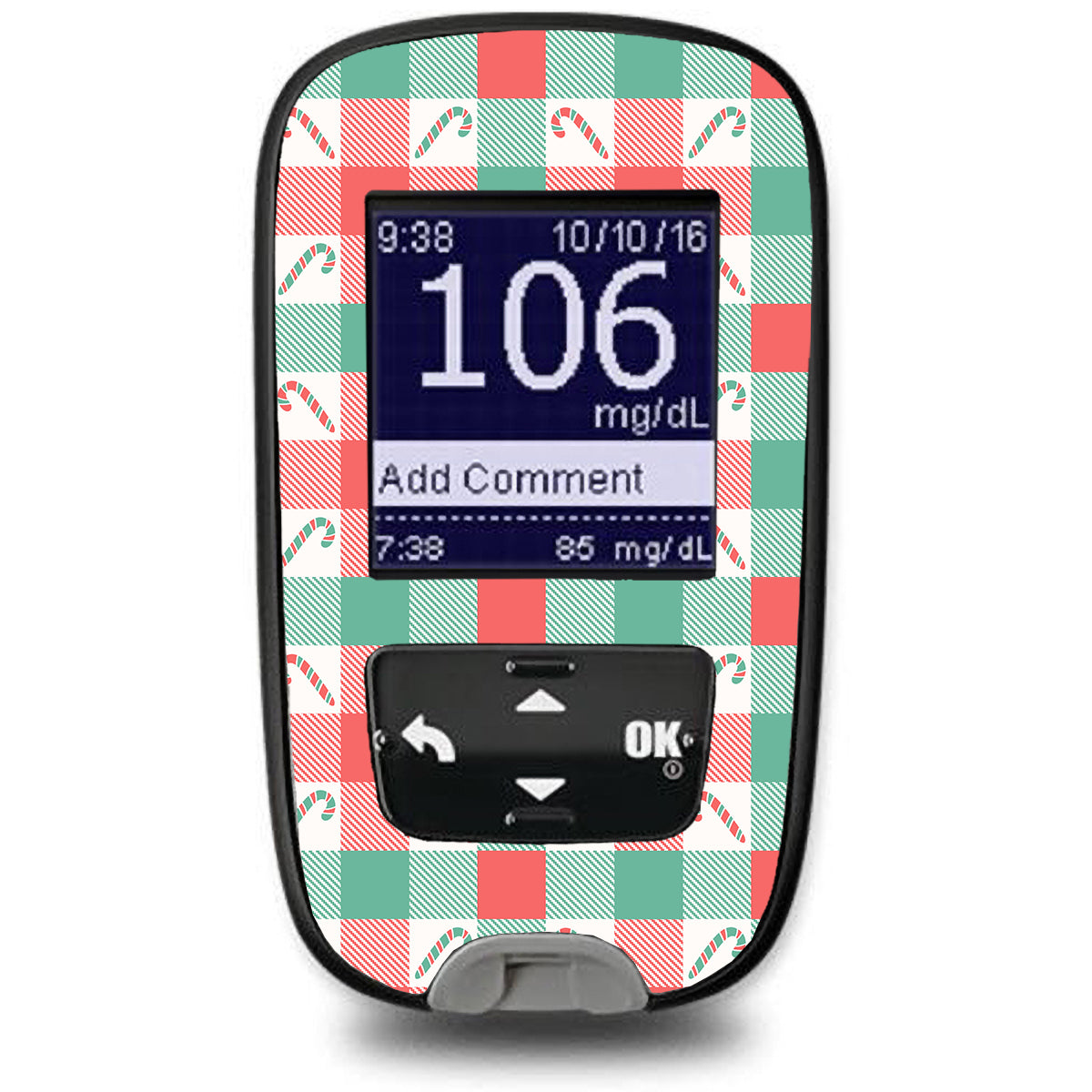 Peppermint Plaid Accu-Chek Guide Glucometer Sticker - Pump Peelz
