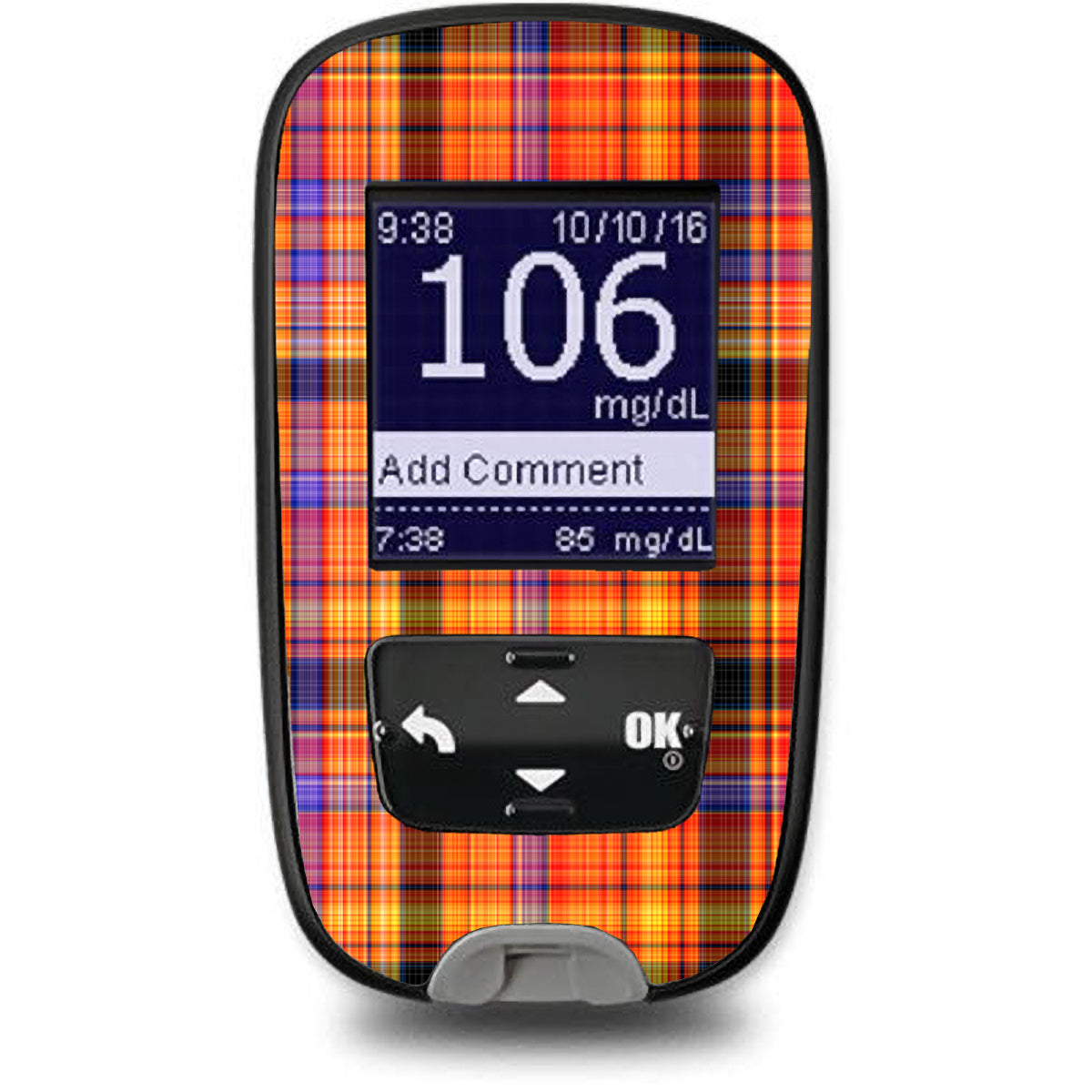 Pumpkin Plaid Accu-Chek Guide Glucometer Sticker - Pump Peelz