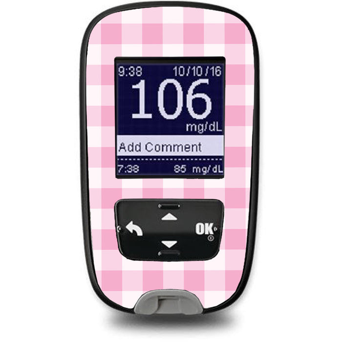 Pink Plaid Sticker for the Accu-Chek Guide Glucometer