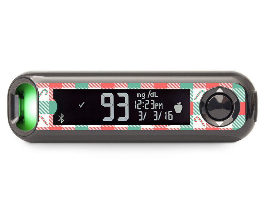 Peppermint Plaid Bayer Contour© Next One Glucometer Sticker - Pump Peelz