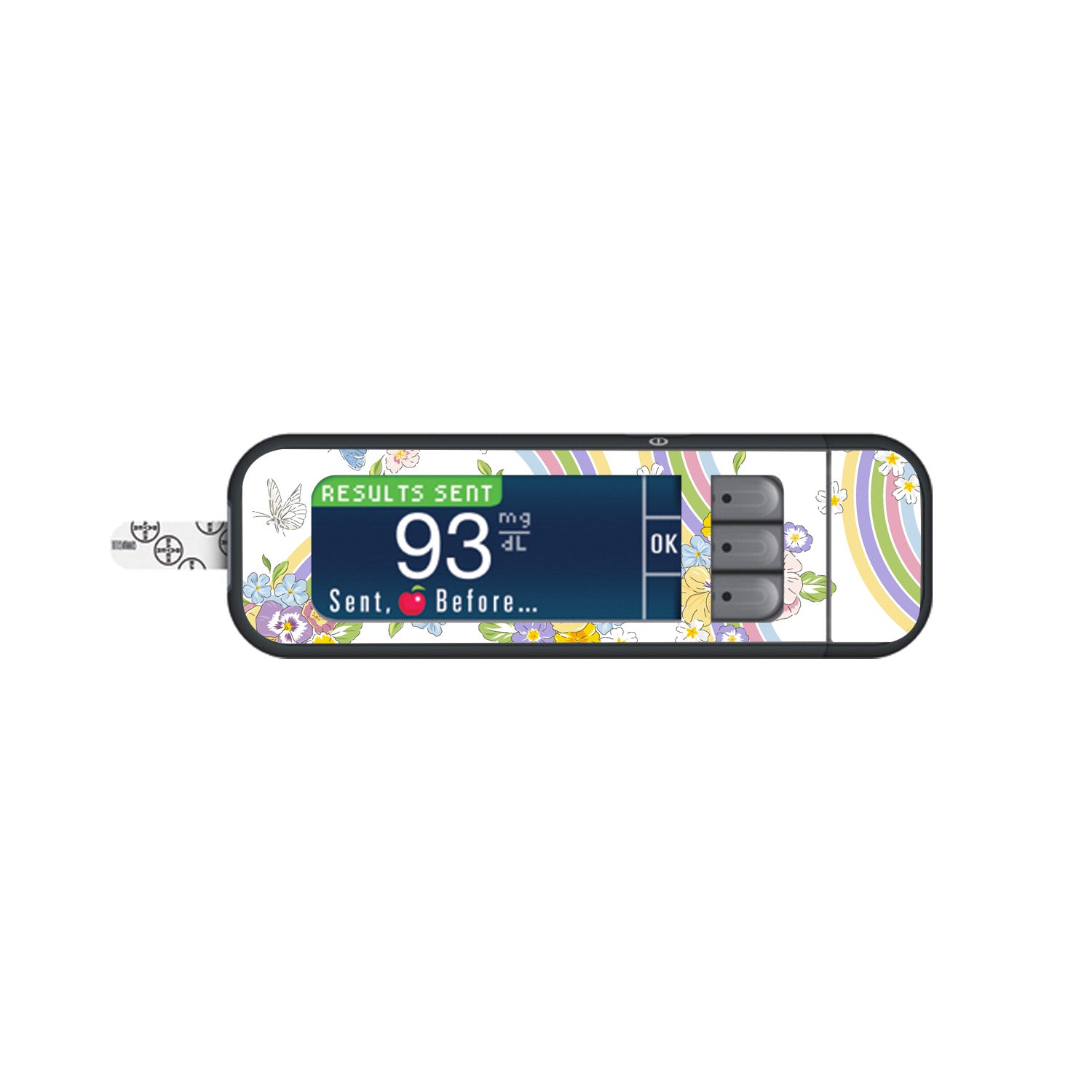 Rainbow Blooms Sticker for Bayer Contour Next Glucometer