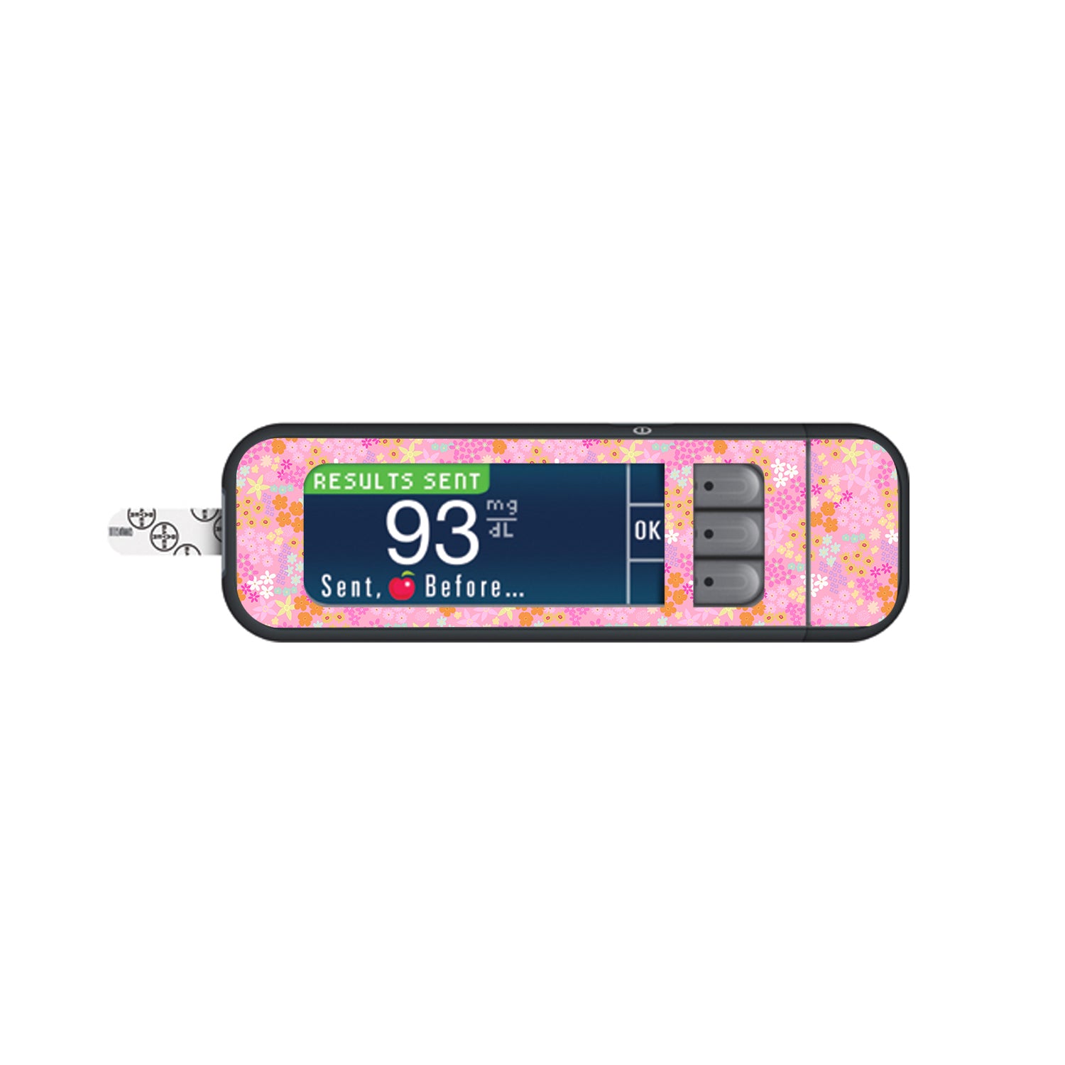 Pink Petals Bayer Contour Next Glucometer Sticker - Pump Peelz
