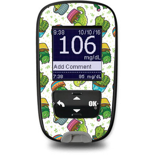 Cactus Cat Sticker For The Accu-Chek Guide Glucometer Meter Peelz Accu-Check