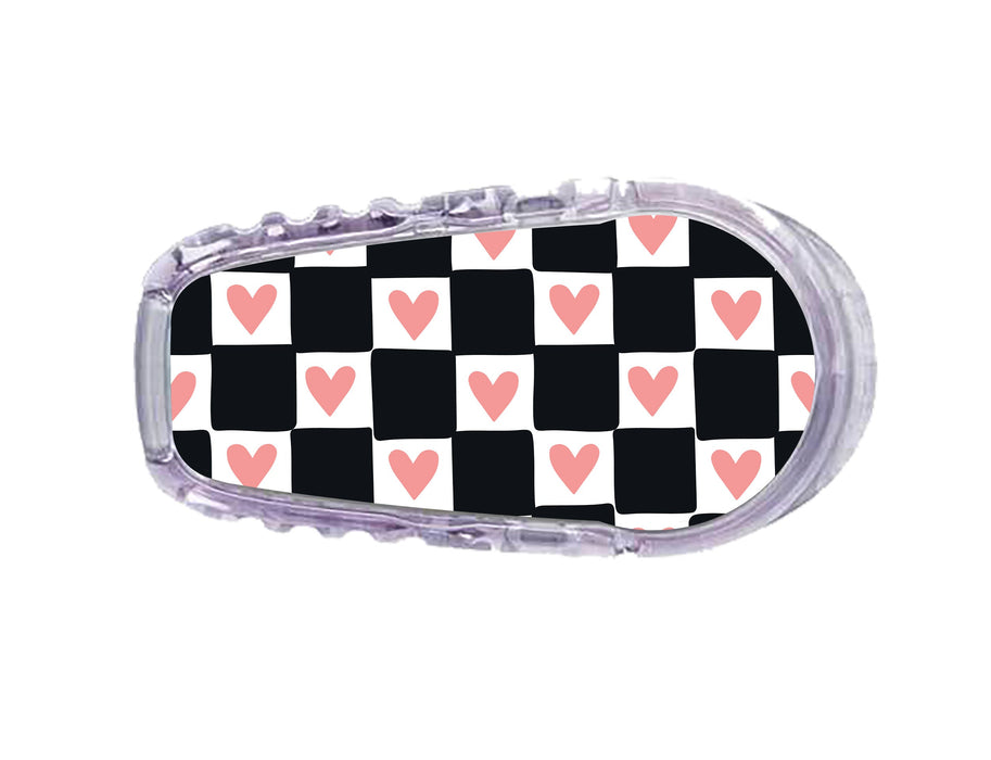 Checkered Hearts Dexcom G6 Transmitter Sticker-Pump Peelz