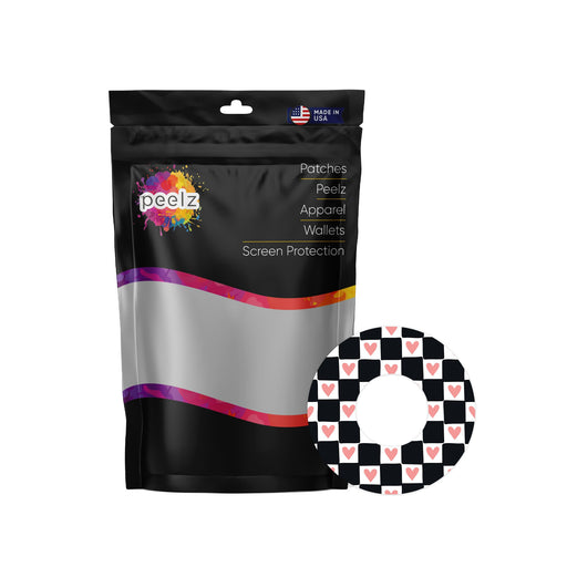 Checkered Hearts Patch Tape Designed for the FreeStyle Libre 2-Pump Peelz