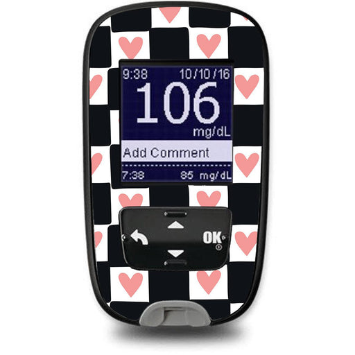 Checkered Hearts Sticker for the Accu-Chek Guide Glucometer-Pump Peelz