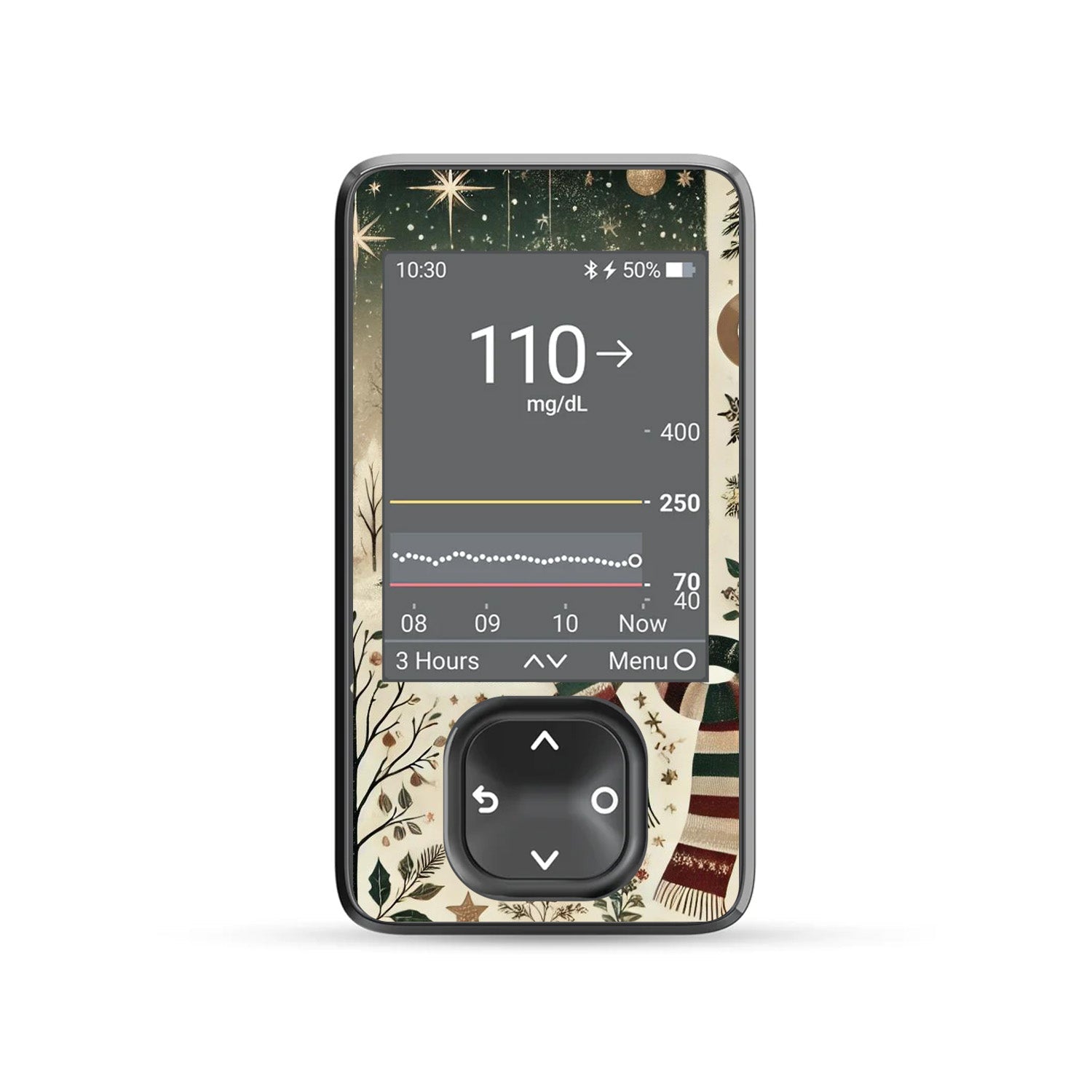 Cottagecore Christmas DEXCOM G7 and G6 Touchscreen Receiver Sticker-Pump Peelz