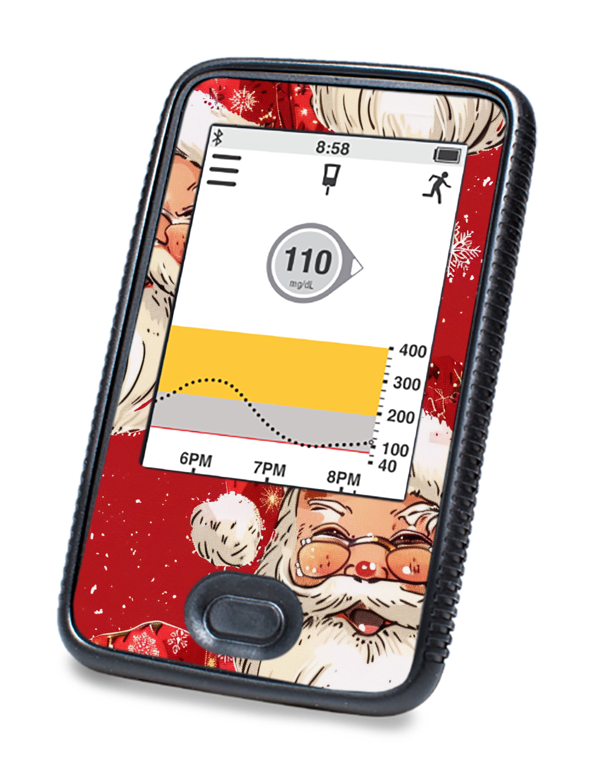 Jolly Old Saint Nick Dexcom G6 Touchscreen Receiver Sticker - Pump Peelz