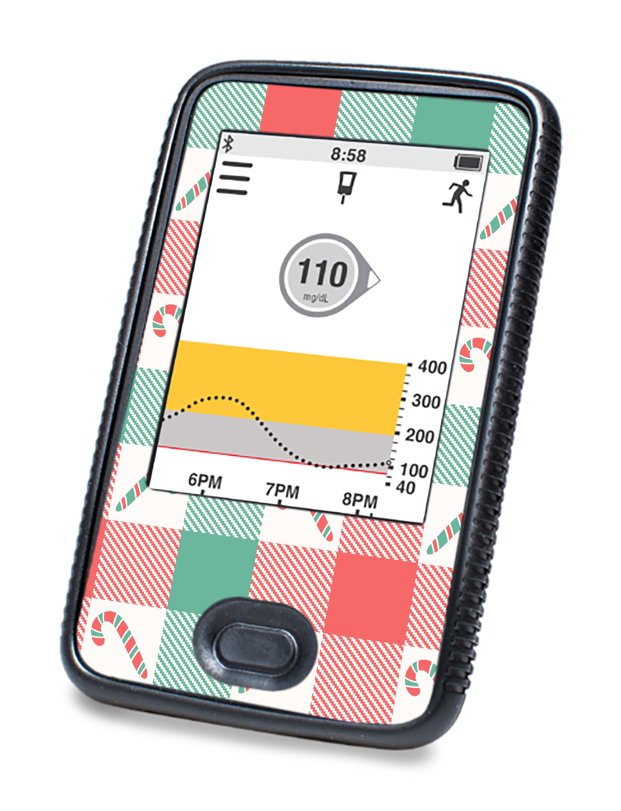 Peppermint Plaid Dexcom G6 Touchscreen Receiver Sticker - Pump Peelz