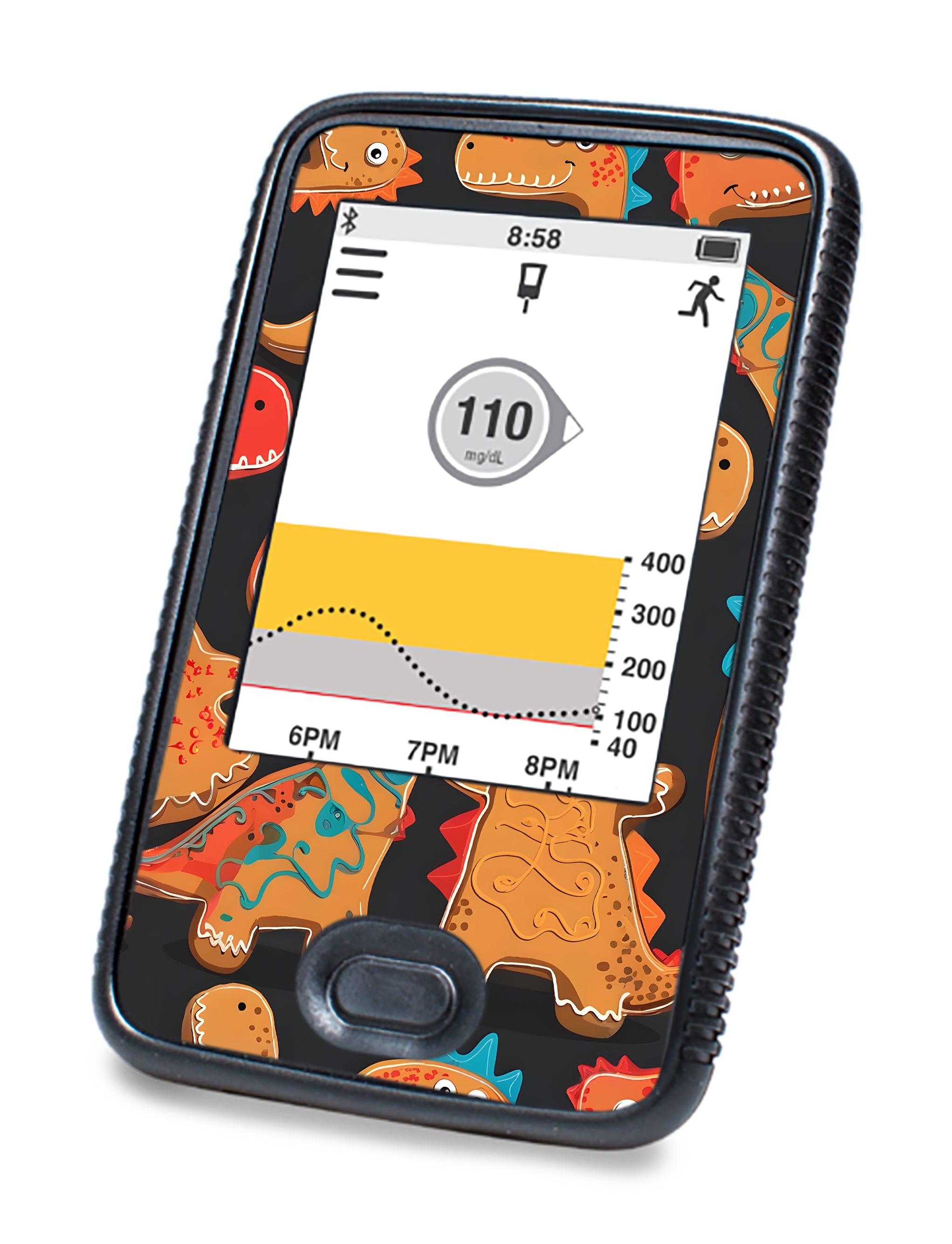 Jurassic Gingerbread Dexcom G6 Touchscreen Receiver Sticker - Pump Peelz