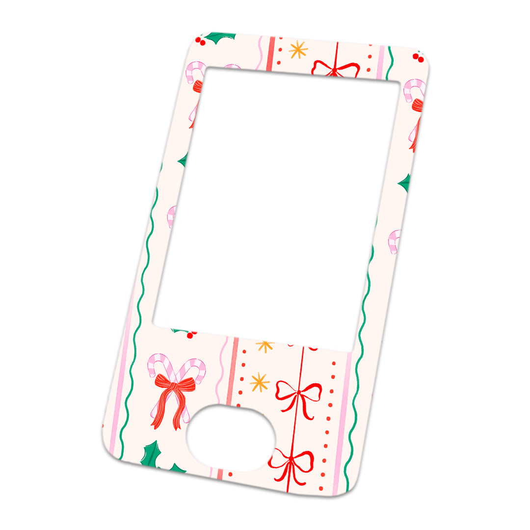 Holly Jolly Ribbon Dexcom G6 Touchscreen Receiver Sticker - Pump Peelz