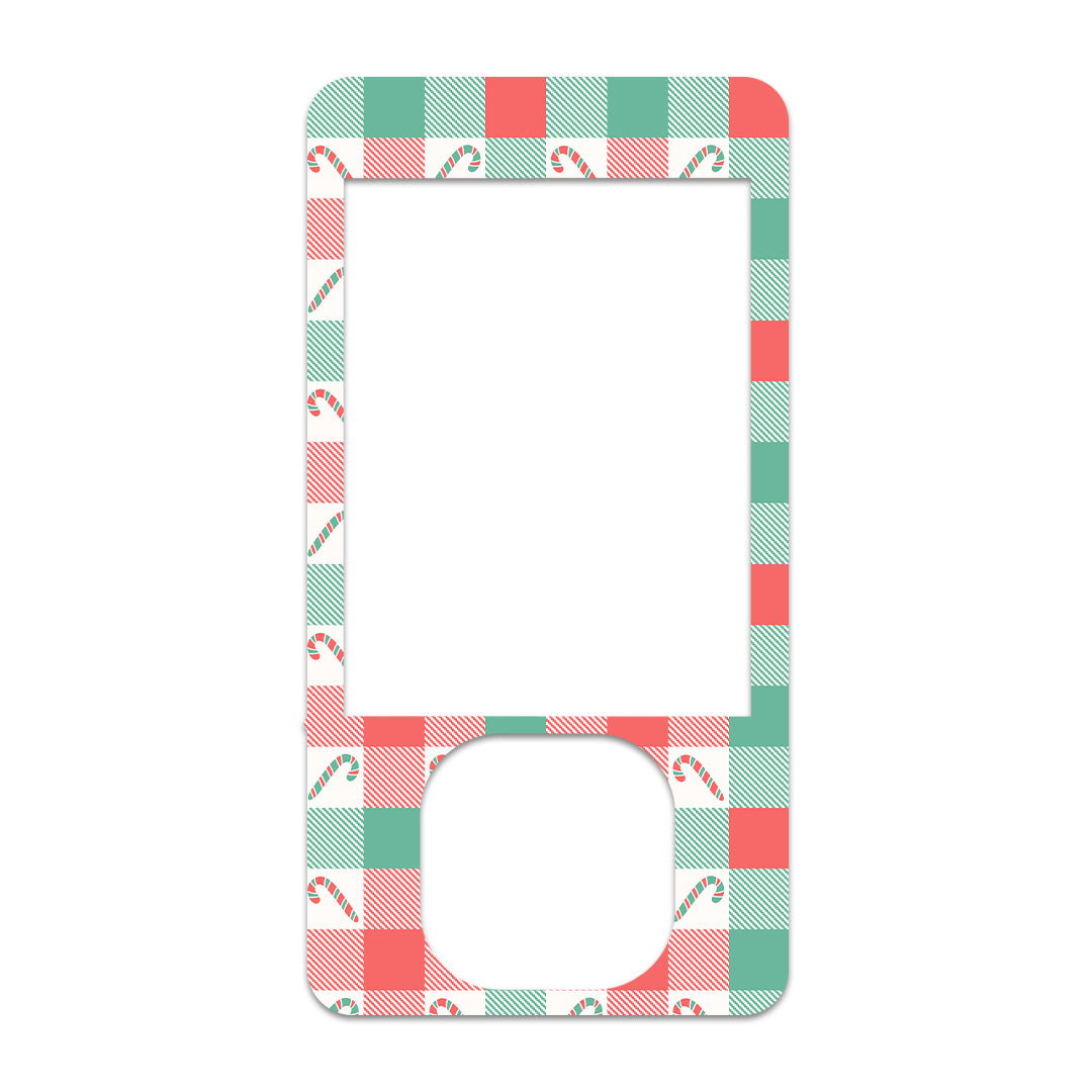 Peppermint Plaid Dexcom G7 and G6 Touchscreen Receiver Sticker - Pump Peelz