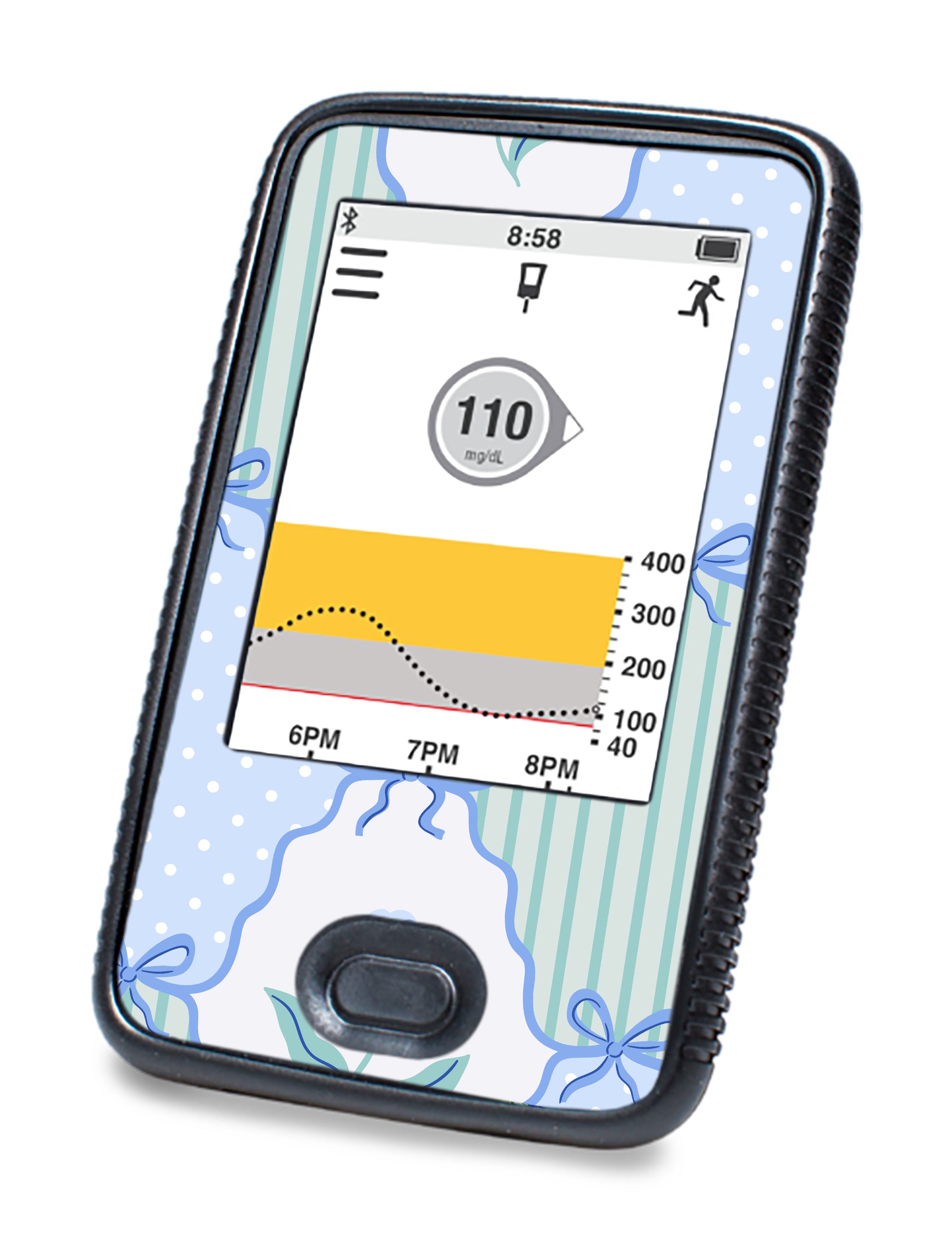 Cottage Bows Dexcom G6 Touchscreen Receiver Sticker - Pump Peelz