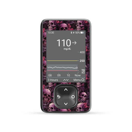 Pink Skulls DEXCOM G7 Touchscreen Receiver - Pump Peelz