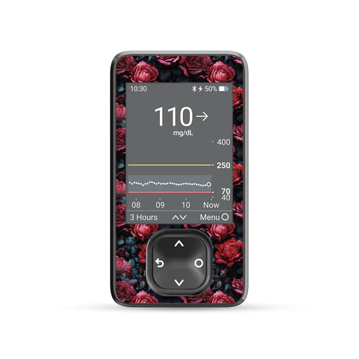Gothic Roses DEXCOM G7 Touchscreen Receiver - Pump Peelz