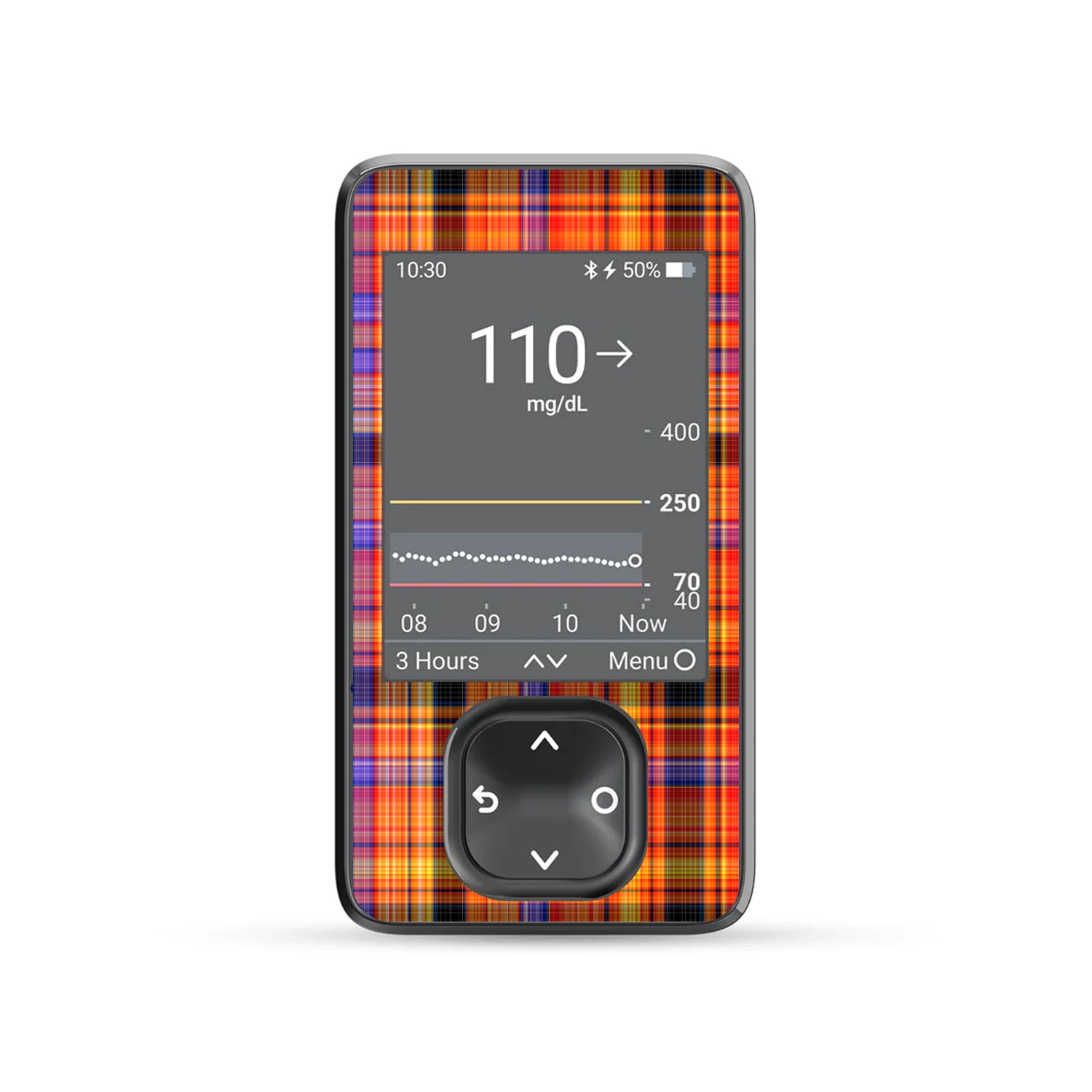 Pumpkin Plaid Dexcom G7 Touchscreen Receiver Sticker - Pump Peelz