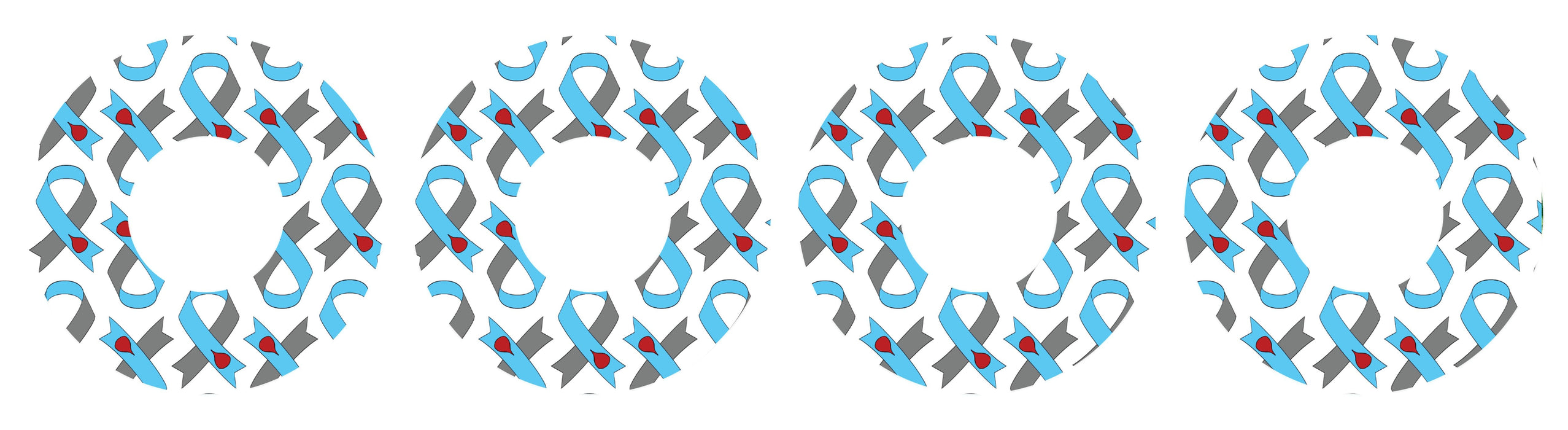 Diabetes Awareness Ribbon Patch+ Tape Designed for the FreeStyle Libre 2 - Pump Peelz