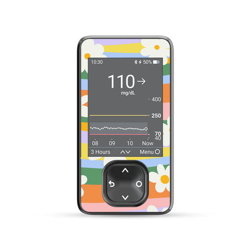 Floral Swirls DEXCOM G7 and Stelo and G6 Touchscreen Receiver Sticker-Pump Peelz