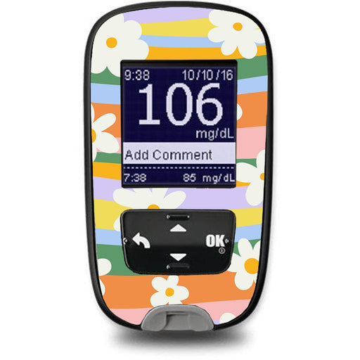 Floral Swirls Sticker for the Accu-Chek Guide Glucometer-Pump Peelz