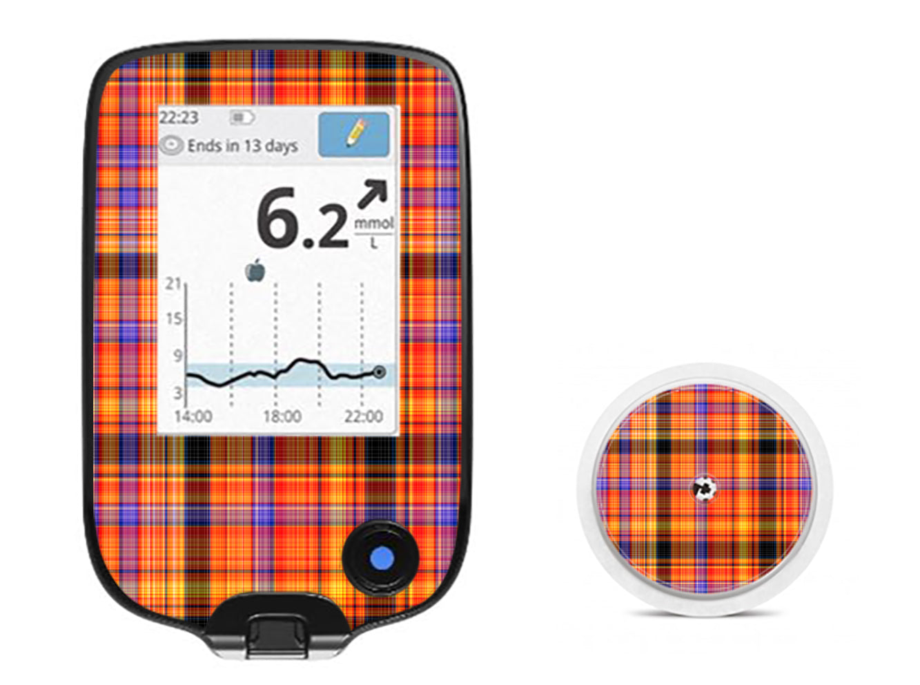 Pumpkin Plaid Freestyle Libre 2 Sticker - Pump Peelz