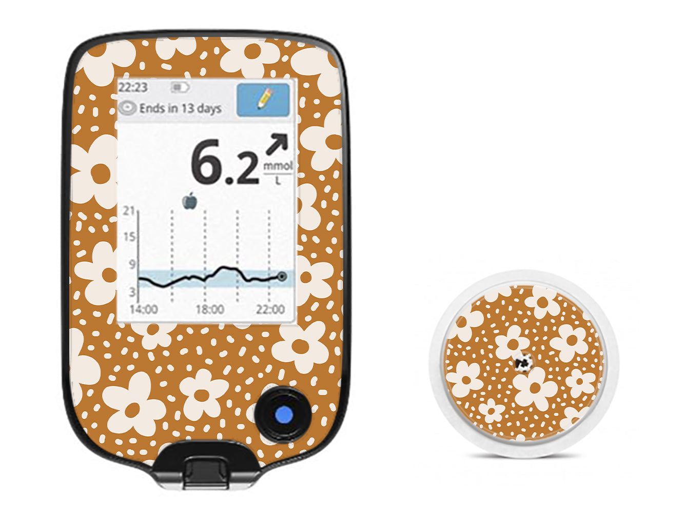 Caramel Daisies Freestyle Libre 2 Sticker - Pump Peelz