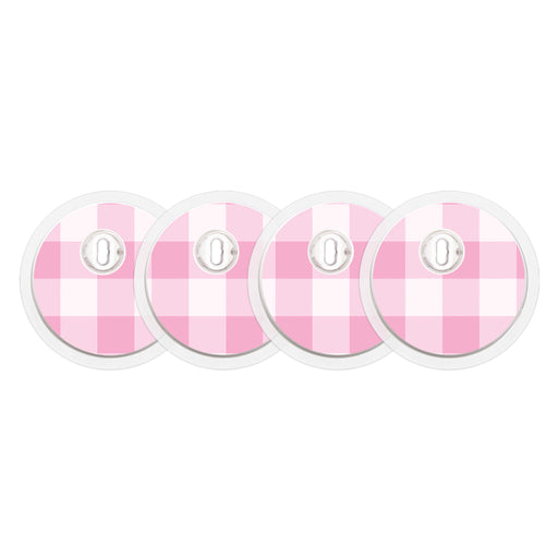 Pink Plaid Sticker Designed for the FreeStyle Libre 3 Sensor - Pump Peelz