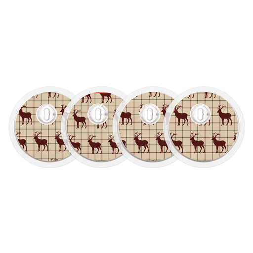 Reindeer Plaid Sticker Designed for the FreeStyle Libre 3 Sensor - Pump Peelz