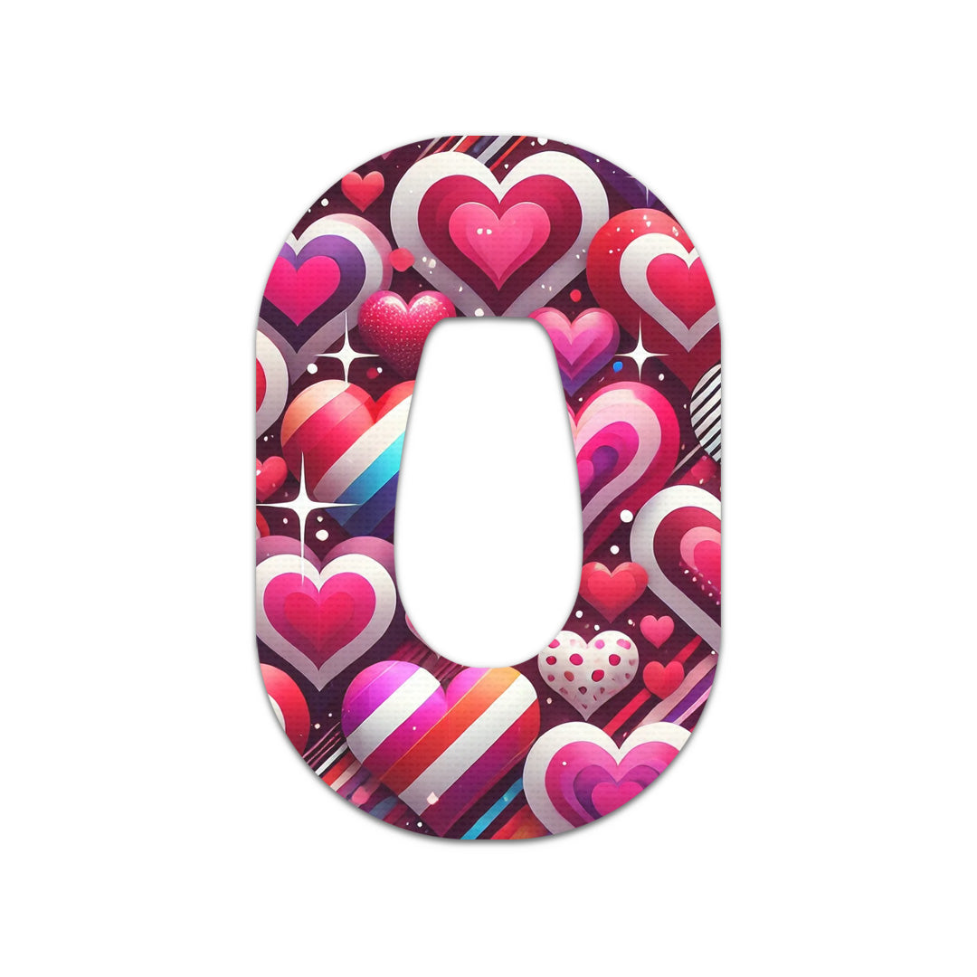 Sparkly Hearts Dexcom G6 Patch Tape - Pump Peelz