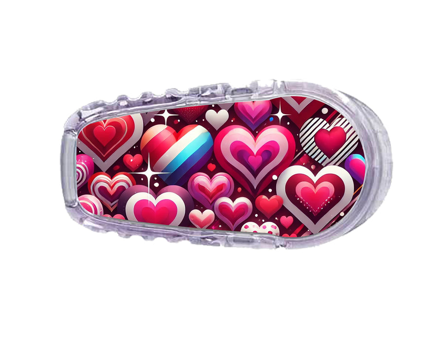 Sparkly Hearts Dexcom G6 Transmitter Sticker