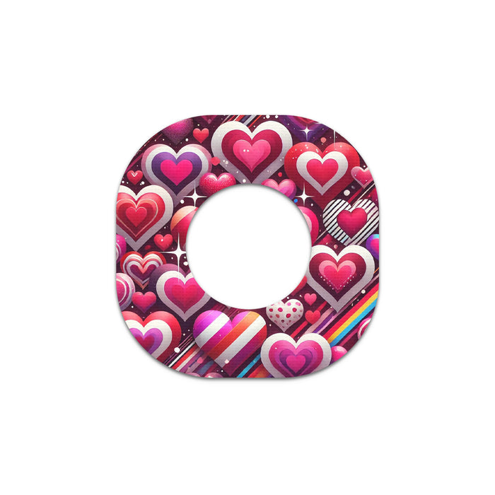 Sparkly Hearts Patch Tape Designed for the DEXCOM G7 and Stelo