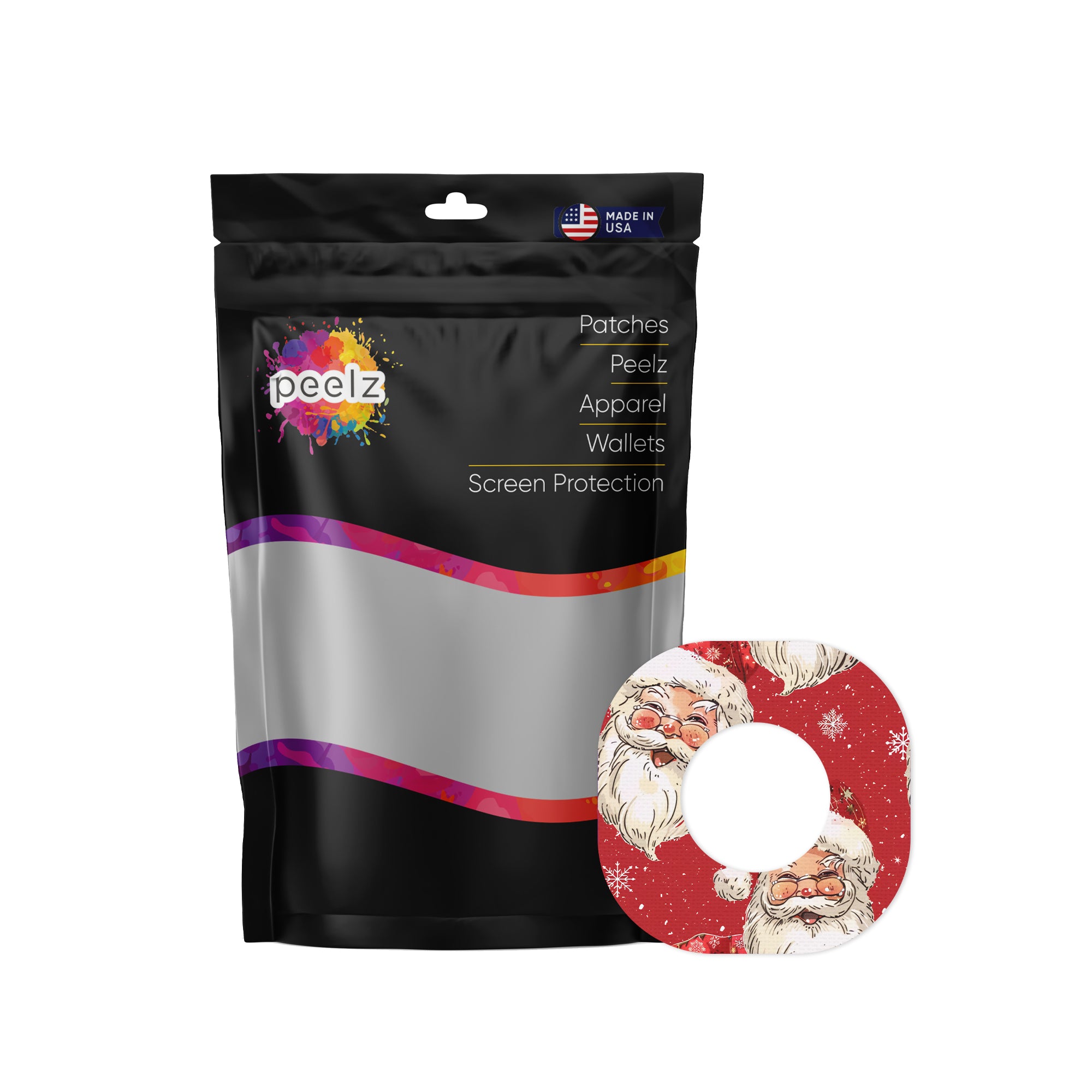 Jolly Old Saint Nick Dexcom G7 and Stelo Patch Tape - Pump Peelz