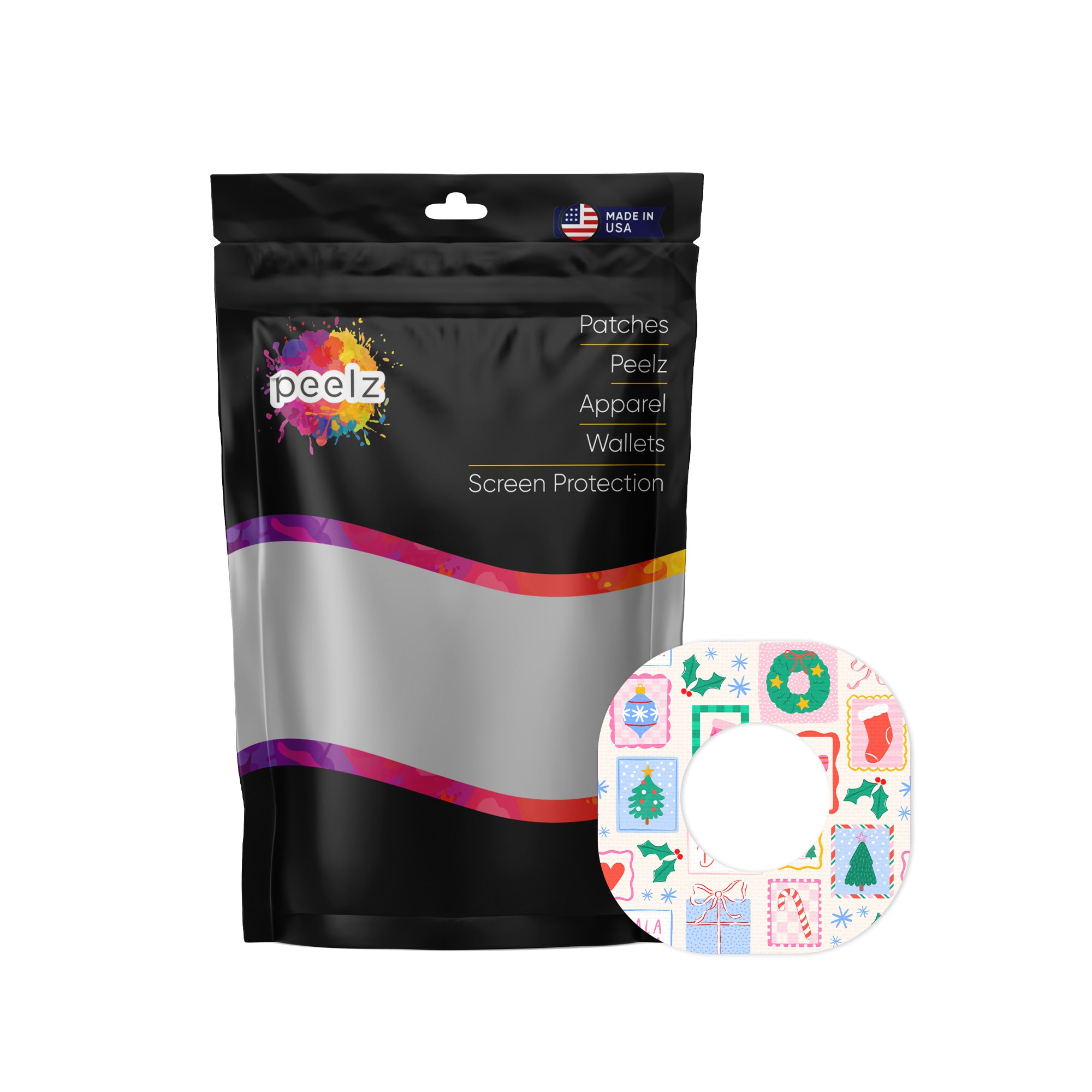Holiday Greetings Dexcom G7 and Stelo Patch Tape - Pump Peelz