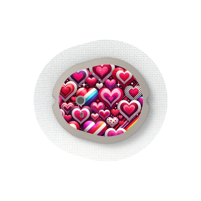 Sparkly Hearts Sticker Designed for the DEXCOM G7 and Stelo Transmitter