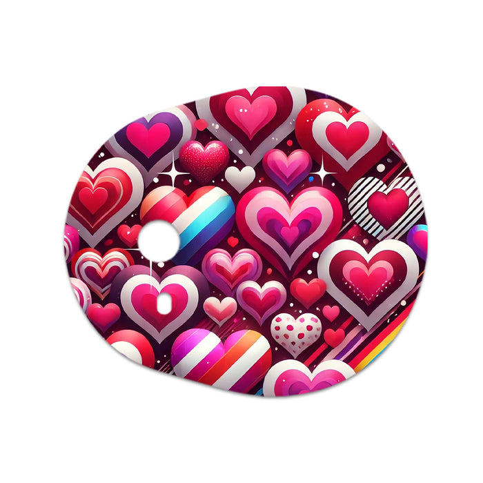 Sparkly Hearts Sticker Designed for the DEXCOM G7 and Stelo Transmitter