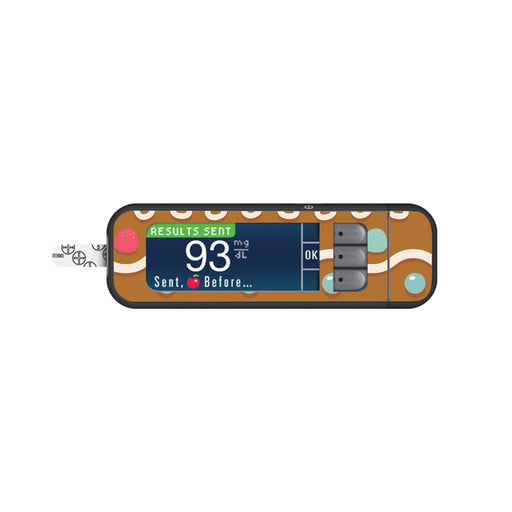 Gingerbread Sticker for Bayer Contour Next Glucometer-Pump Peelz