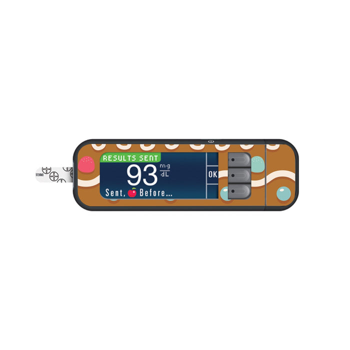 Gingerbread Sticker for Bayer Contour Next Glucometer-Pump Peelz