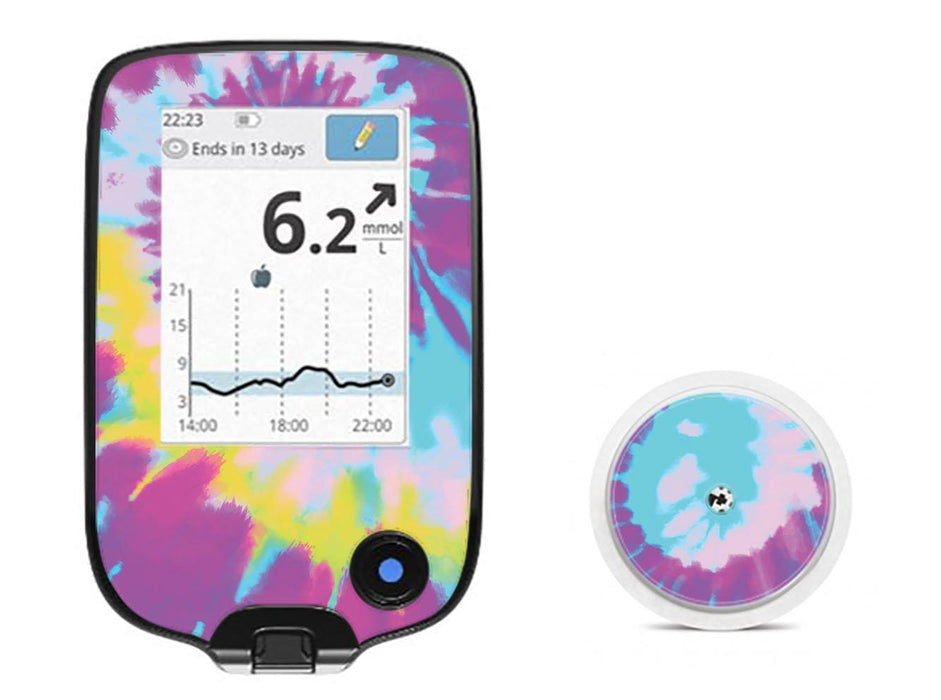 Groovy Tie-Dye For Freestyle Libre Receiver + Sensor Libre