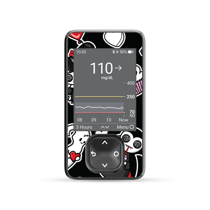 Halloween Valentine DEXCOM G7 and Stelo and G6 Touchscreen Receiver Sticker-Pump Peelz