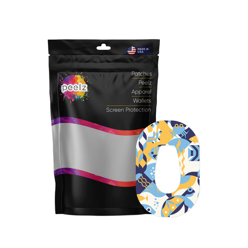 Underwater Abstract Patch Pro Tape Designed for the DEXCOM G6 - Pump Peelz