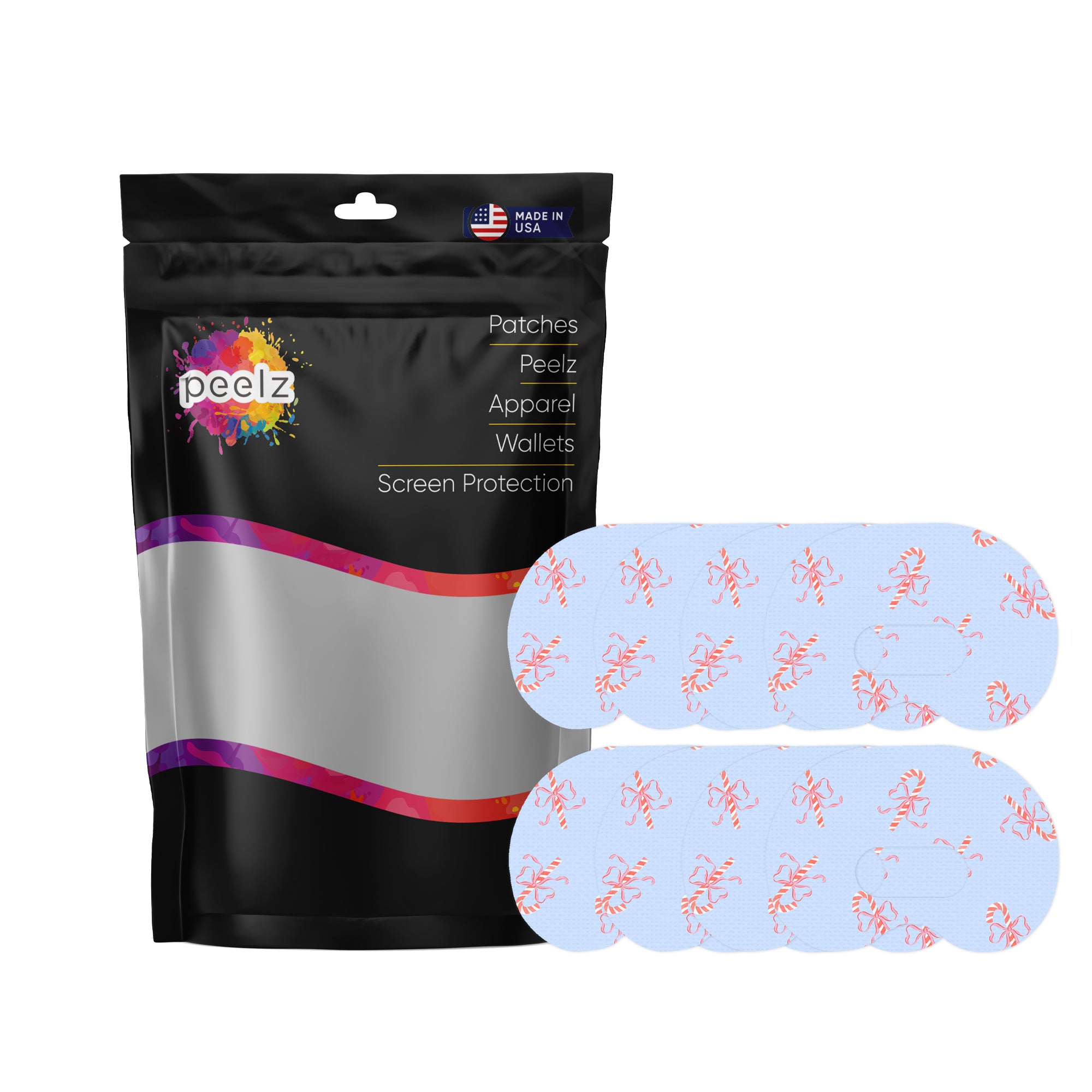 Candy Cane Lane Medtronic Guardian Connect Patch Tape - Pump Peelz