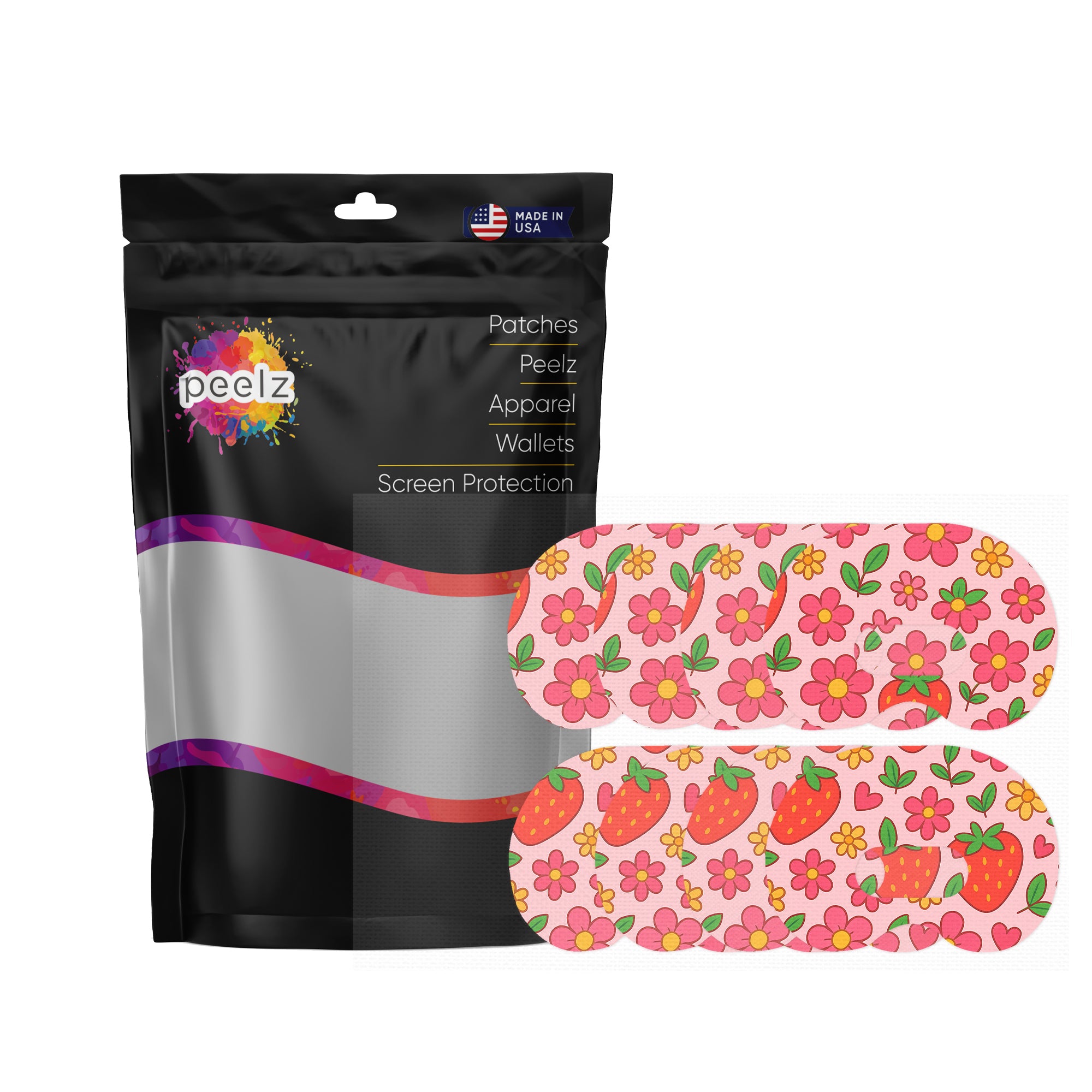 Strawberry Garden Medtronic Guardian Connect Patch Tape - Pump Peelz