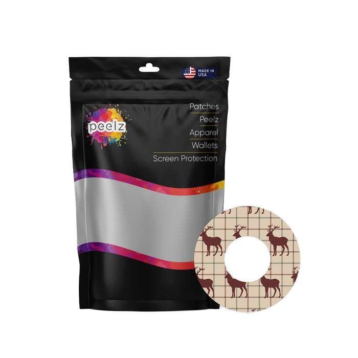 Reindeer Plaid Patch Pro Tape Designed for the FreeStyle Libre 2 - Pump Peelz